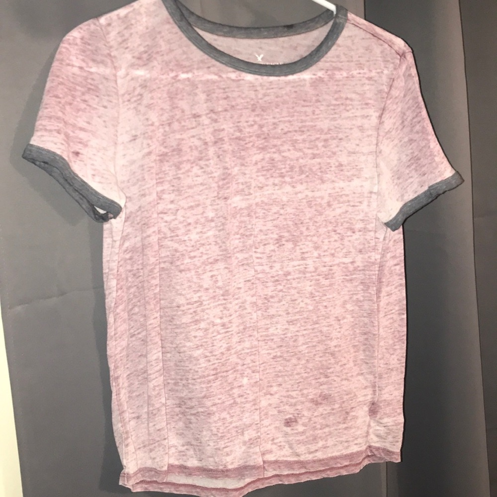 Washed out maroon and grey shirt!